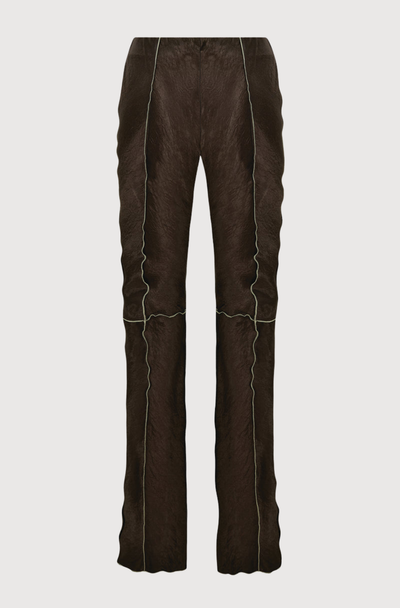 CURLY FRONT SPLIT TROUSERS - CHOCOLATE