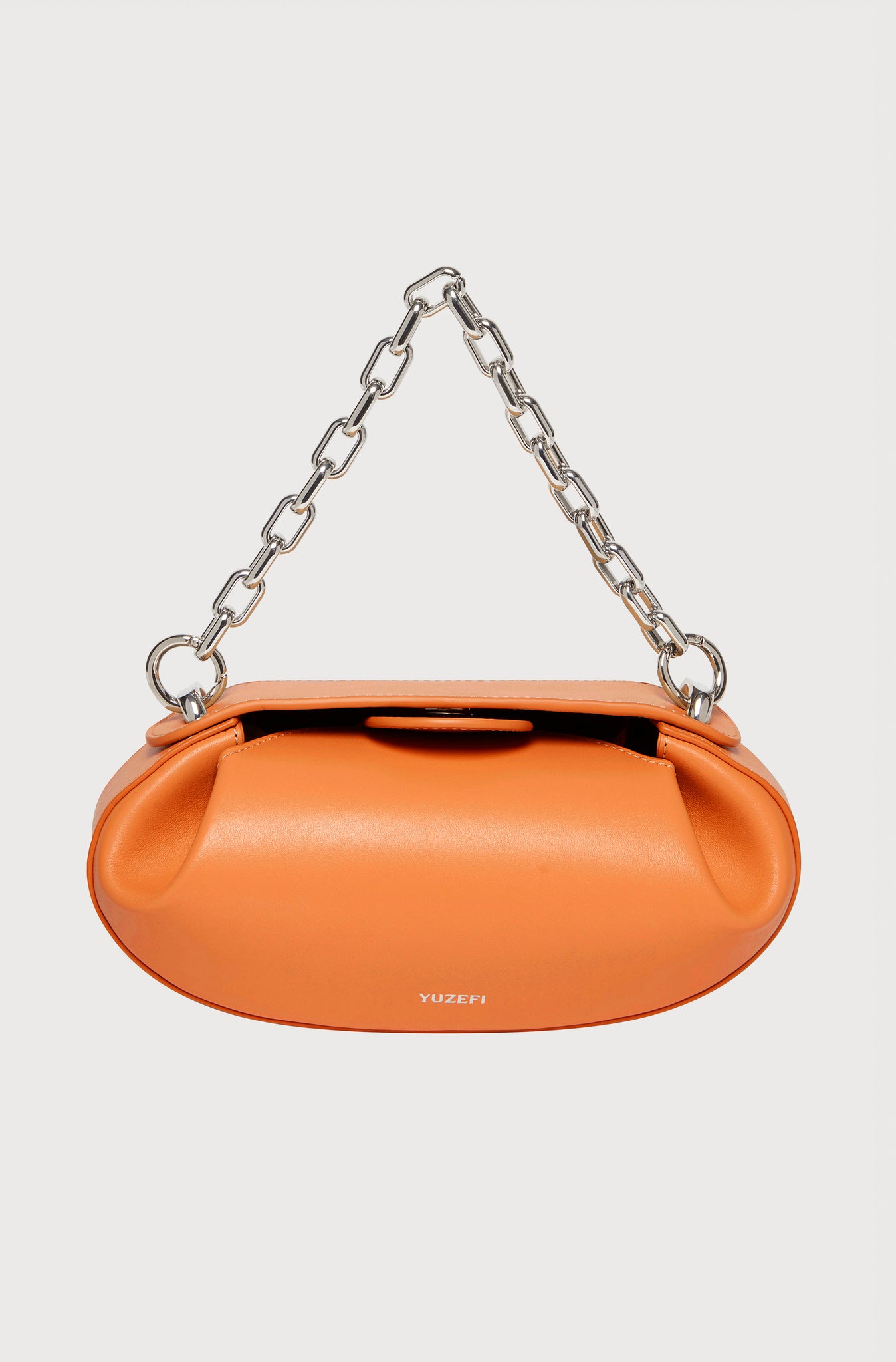 DINNER ROLL - ORANGE WITH SILVER CHAIN – Yuzefi