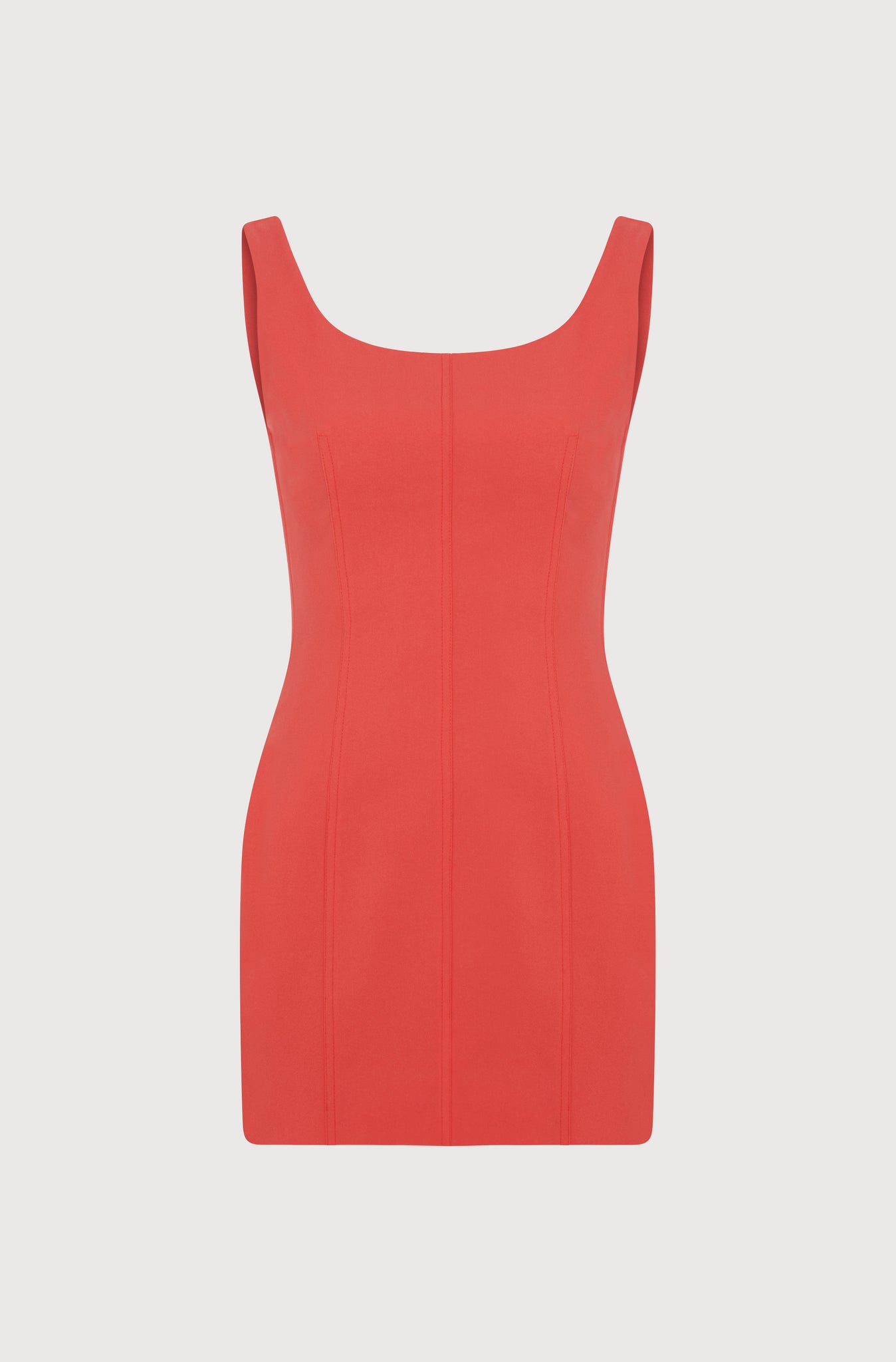 CORSETED TANK DRESS - CORAL