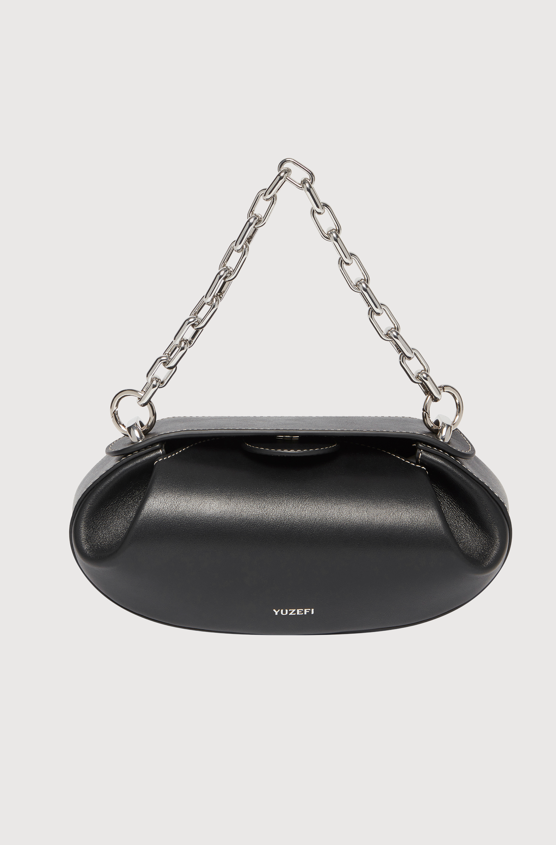 DINNER ROLL - BLACK WITH SILVER CHAIN