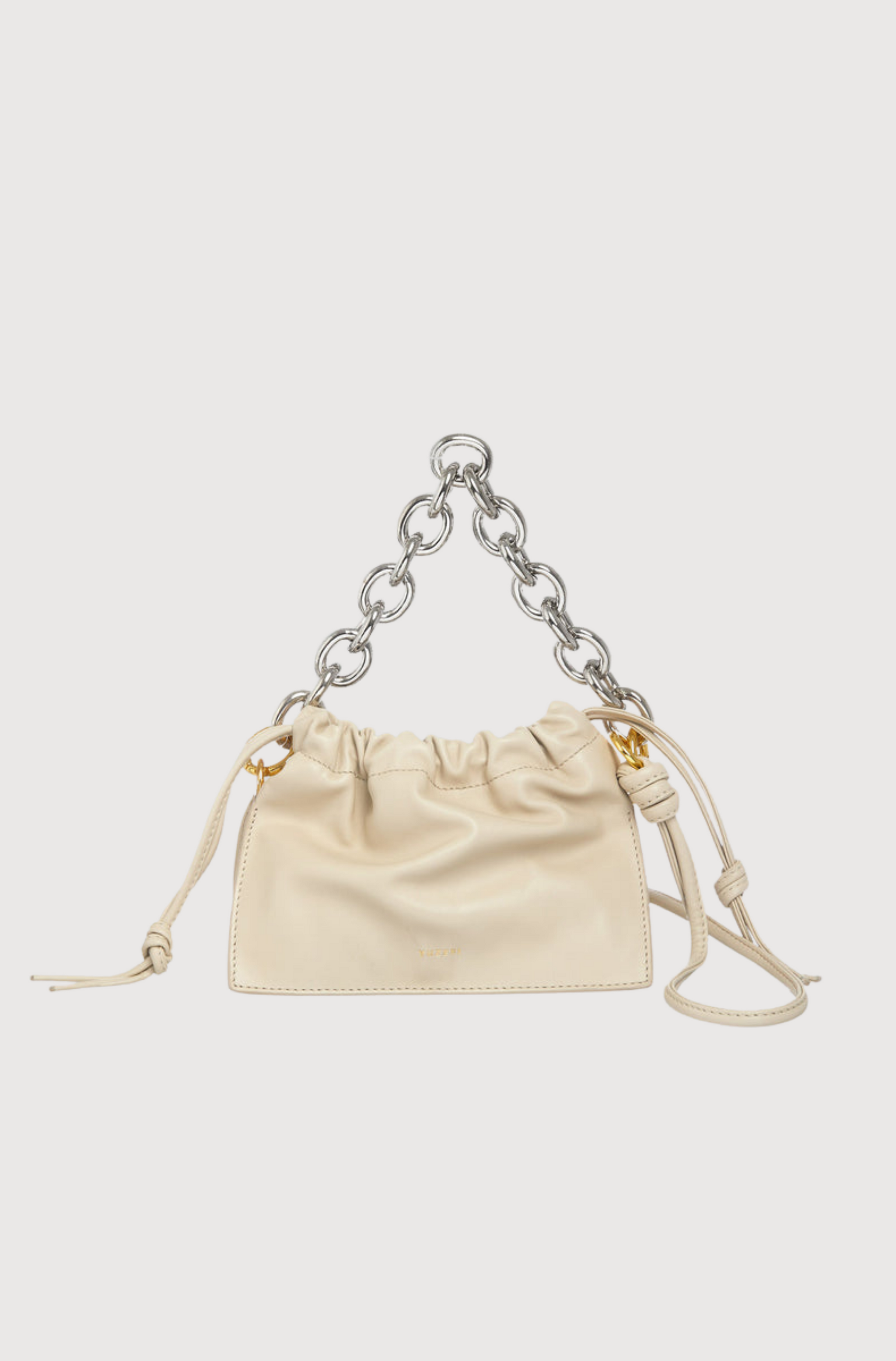 MINI BOM - CREAM WITH SILVER CHAIN