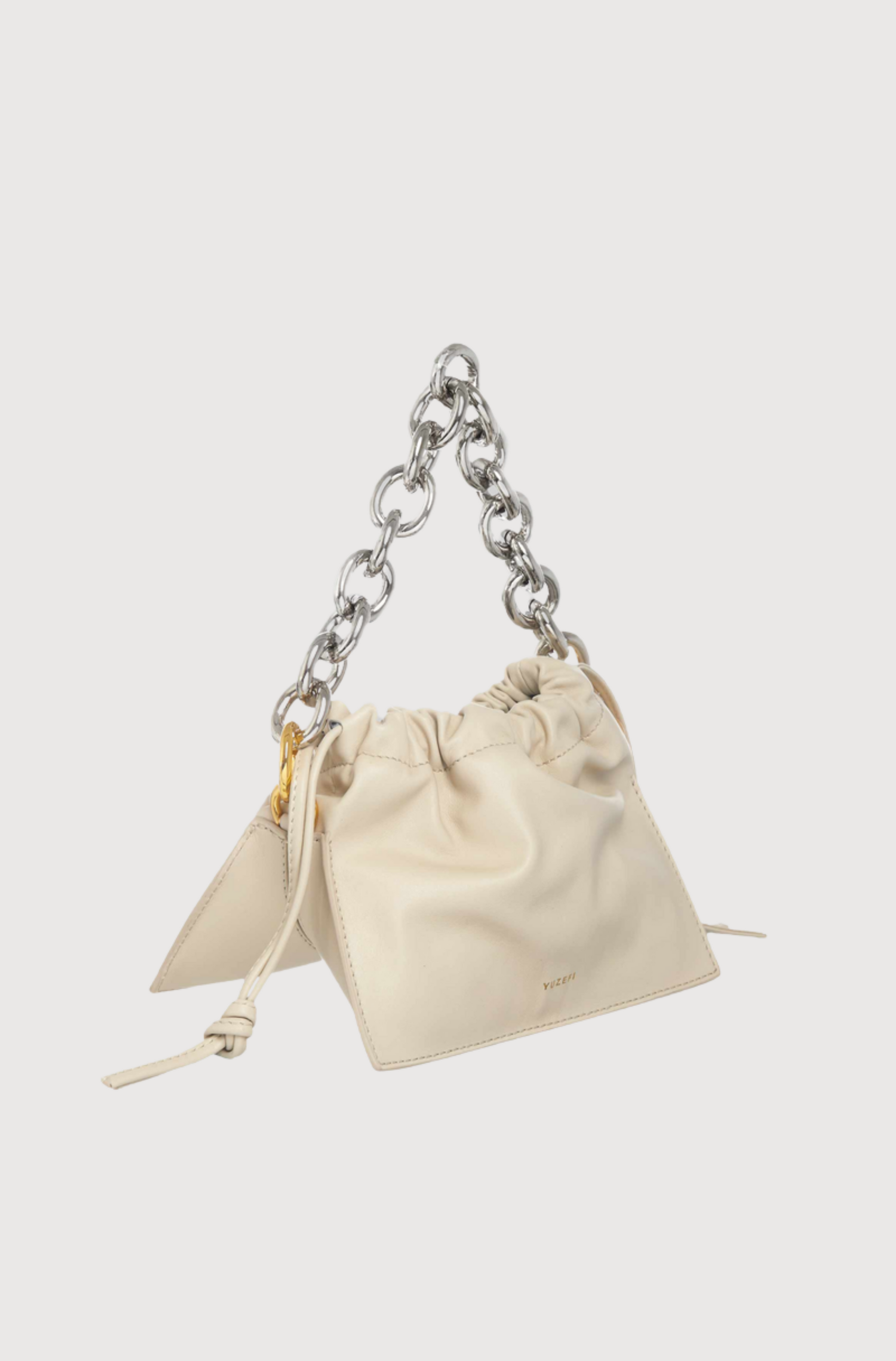 MINI BOM - CREAM WITH SILVER CHAIN