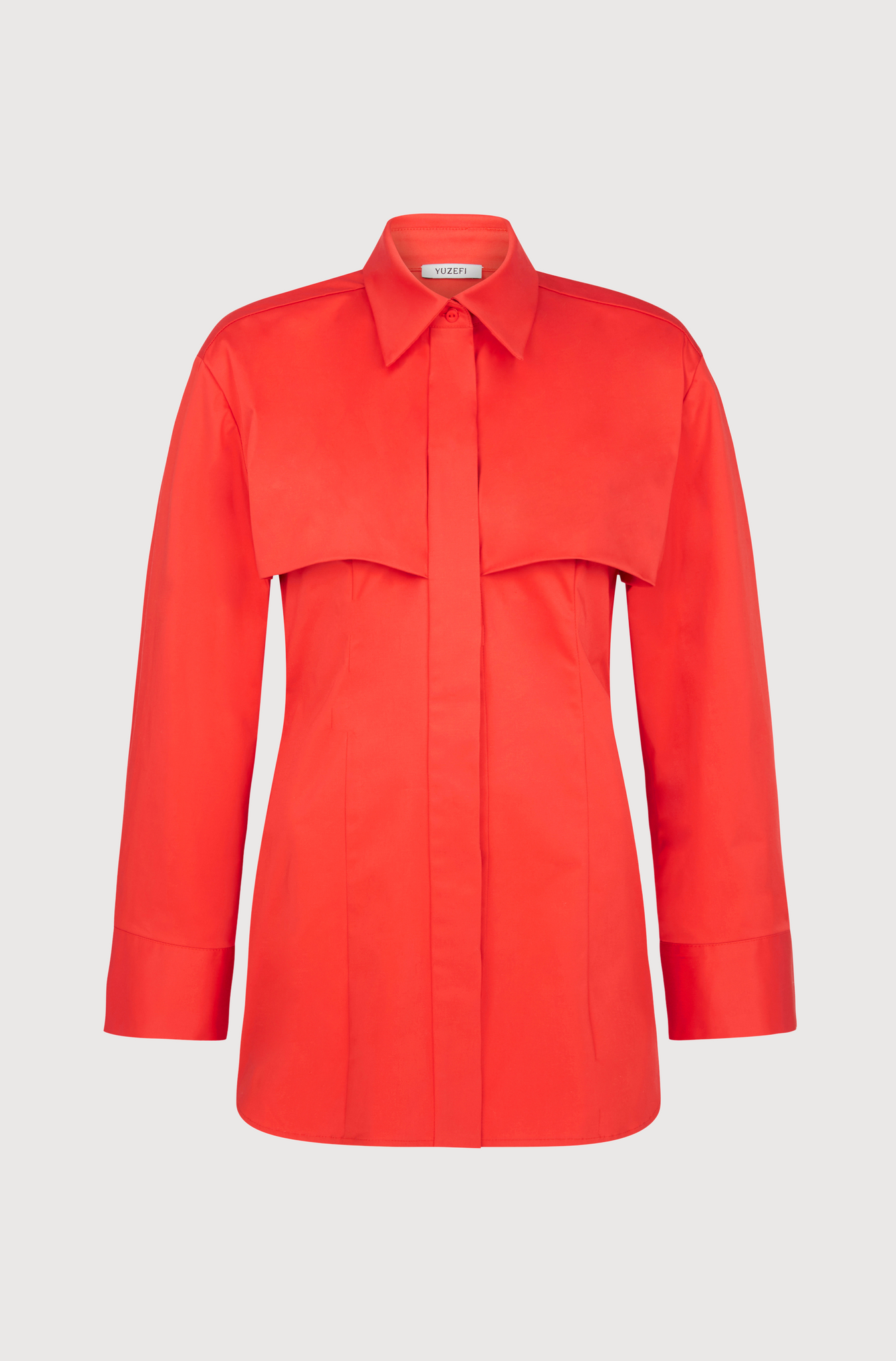TRENCH SHIRT DRESS - RED