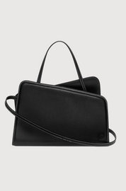 SLANT CROSSBODY TOTE - BLACK